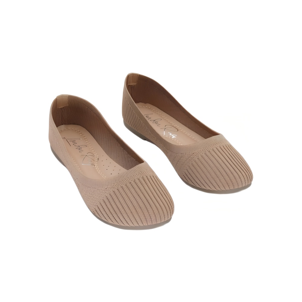 London Rag Ammie Women's Solid Slip-On Ballet Flats Beige Size 5